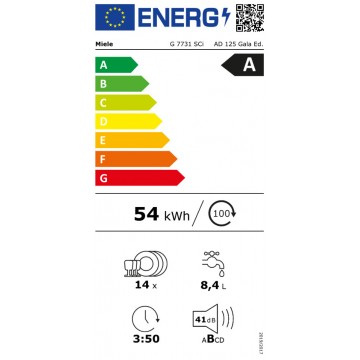 Miele G 7731 SCi AD 125 Gala Ed. Εντοιχιζόμενο Πλυντήριο Πιάτων με Wi-Fi για 14 Σερβίτσια Π60xY80.5εκ. Λευκό